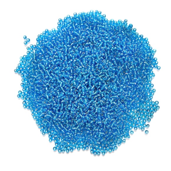 🆕 NEW Glass Seed Beads Silverlined 60Gms Light Blue - Picture 3 of 4